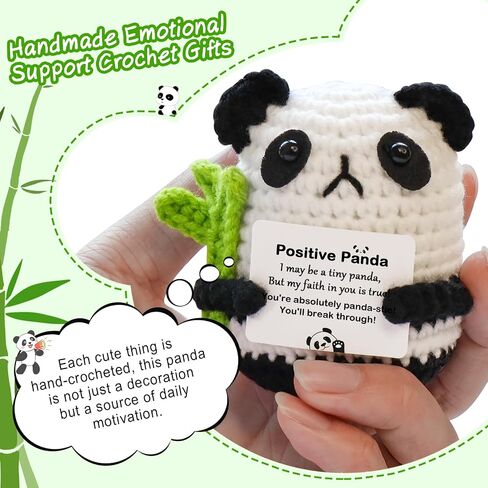 Emotional Support Positive Crochet Panda Animals Cute Motivational Birthday Gifts for Daughter Son Gir Handmade Panda Potato for Best Friends Party Home Decor in Saudi Arabia