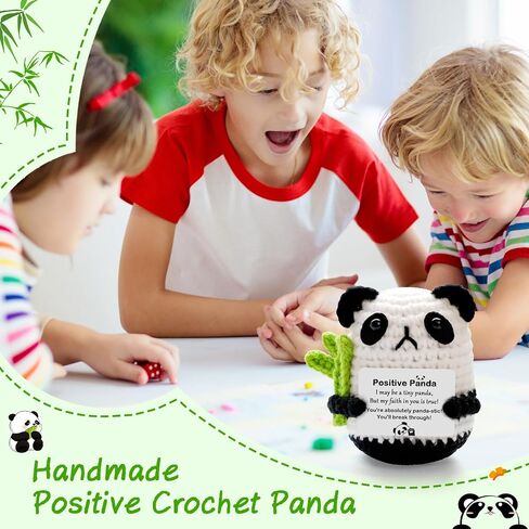 Emotional Support Positive Crochet Panda Animals Cute Motivational Birthday Gifts for Daughter Son Gir Handmade Panda Potato for Best Friends Party Home Decor in Saudi Arabia