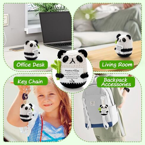 Emotional Support Positive Crochet Panda Animals Cute Motivational Birthday Gifts for Daughter Son Gir Handmade Panda Potato for Best Friends Party Home Decor in Saudi Arabia