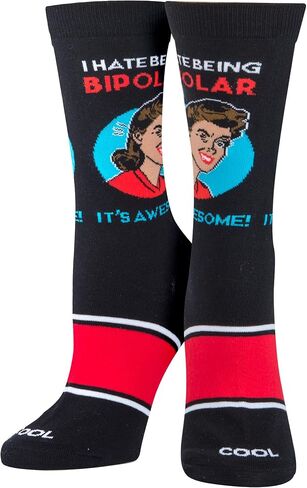 Cool Sock - Attitude Sarcastic Crew Sock Value Bundle - 5 Pairs Funny Swear Word Gift Set - Size Medium for Men, Women & Kids - Curse Saying Novelty Sock Pack - Comfy Cotton Blend - Cool for Adults in Saudi Arabia