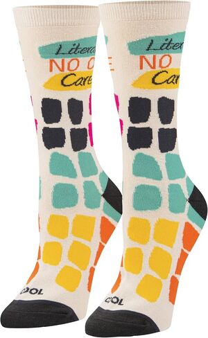 Cool Sock - Attitude Sarcastic Crew Sock Value Bundle - 5 Pairs Funny Swear Word Gift Set - Size Medium for Men, Women & Kids - Curse Saying Novelty Sock Pack - Comfy Cotton Blend - Cool for Adults in Saudi Arabia
