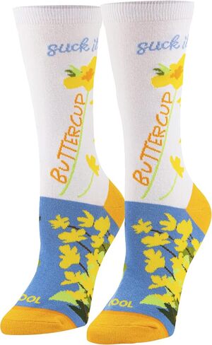 Cool Sock - Attitude Sarcastic Crew Sock Value Bundle - 5 Pairs Funny Swear Word Gift Set - Size Medium for Men, Women & Kids - Curse Saying Novelty Sock Pack - Comfy Cotton Blend - Cool for Adults in Saudi Arabia