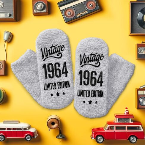 HAPPYPOP 1960 Birthday Gifts for Men - 61 62 63 64 65 66 67 68 69 Birthday Gifts Socks In Grey in Saudi Arabia
