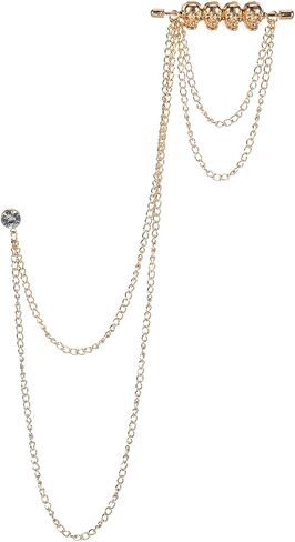Mens Brooches for Suits, Tie Jewelry Collar Chain Brooch Tuxedo Suit Accessories Men, Lapel Pins for Men Clips Suit Chain in Kuwait