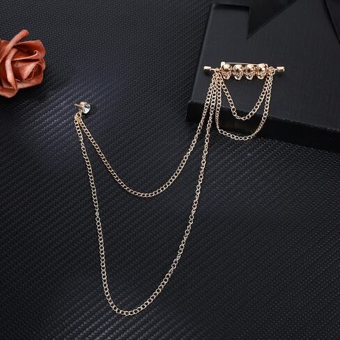 Mens Brooches for Suits, Tie Jewelry Collar Chain Brooch Tuxedo Suit Accessories Men, Lapel Pins for Men Clips Suit Chain in Kuwait