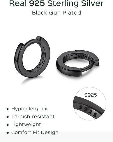 ChicSilver 925 Sterling Silver Small Hoop Earrings for Women Huggie Earrings Hypoallergenic Tiny Cartilage Hoop Earrings (6mm/8mm/10mm/12mm) in Saudi Arabia