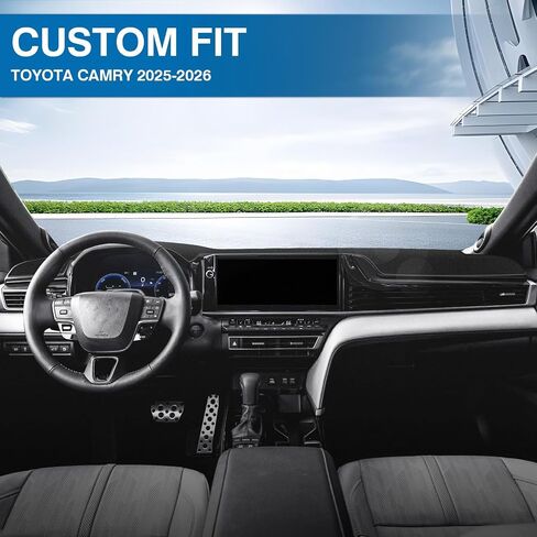 KUST Car Dash Cover for Toyota Camry 2025-2026 Left Hand Drving Dash Carpet Polyester Non-Slip Dash Protector Interior Accessories for Camry Custom Fit Dash Mat Sunshade Windshield Glare Black in Saudi Arabia