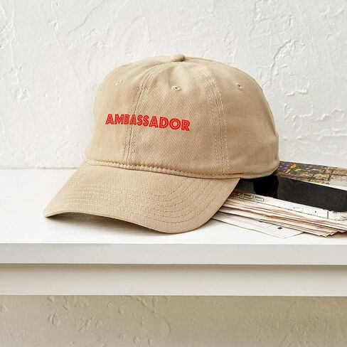 Cafepress Retro Ambassador (Red) Cap Cap القابلة للتعديل in Kuwait