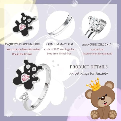 Lotus Rings for Teen Girls - to My Daughter on Your Birthday Day - Anxiety Ring for Women - Sterling Silver Spinner Ring Open Adjustable Ring for Birthday Gifts for Teen Girls in Saudi Arabia