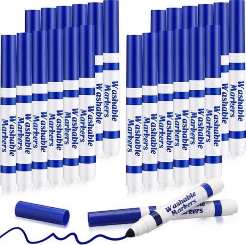 24 Pcs Washable Markers Bulk Broad Line Marker for Kid,Black in Kuwait