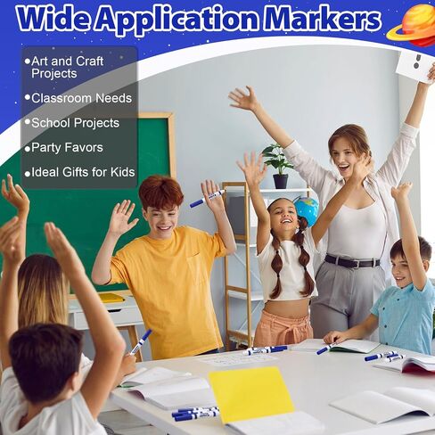 24 Pcs Washable Markers Bulk Broad Line Marker for Kid,Black in Kuwait