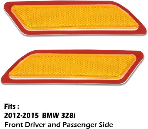 G-PLUS Front Bumper Reflector Left and Right Side Fit BMW 320i/328i/335i Base 2012-2015,Fit BMW 320i/328i/335i xDrive Base 2013-2015,Fit BMW 328d Base 2014-2015 63147274522 63147274521 Orange in Saudi Arabia