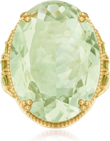 Ross-Simons 20.00 Carat Prasiolite and .80 ct. t.w. Peridot Ring in 18kt Gold Over Sterling in Saudi Arabia