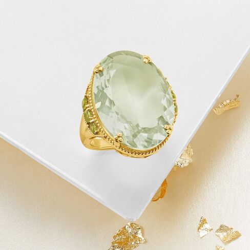 Ross-Simons 20.00 Carat Prasiolite and .80 ct. t.w. Peridot Ring in 18kt Gold Over Sterling in Saudi Arabia