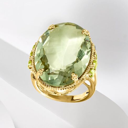Ross-Simons 20.00 Carat Prasiolite and .80 ct. t.w. Peridot Ring in 18kt Gold Over Sterling in Saudi Arabia