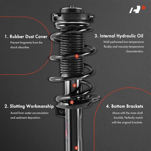 A-Premium Front Pair (2) Complete Strut & Coil Spring Assembly Compatible with Volkswagen Tiguan 2009-2017, Tiguan Limited 2017-2018, Driver and Passenger Side in Saudi Arabia