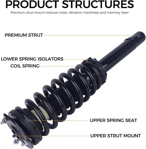 Parod Pair 272596 Front Suspension Succorber Strut and Coil Spring Assembly Fiving for 2010-2012 Ford Fusion ، 2010-2011 Mercury Milan 2.5L L4 in Saudi Arabia
