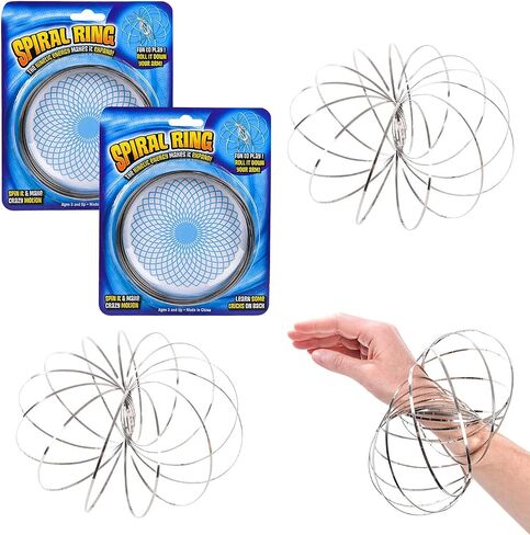 Spiral Ring Toy, Flow Ring Spinner Ring Arm Toy, Energy Kinetic Educational Spring Toy, Multi Sensory Interactive 3D Shaped Flow Ring, 4.75" (Single-Pack) in Saudi Arabia