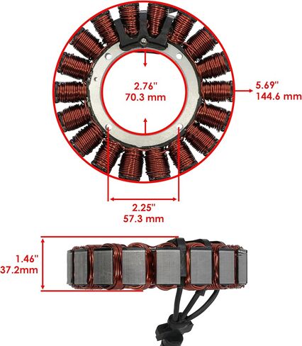 Caltric Stator متوافق مع Harley Davidson Dyna Switchback FLD 2012-2016 / Softail Slim FLS 2012-2017 / Softail Classic FLSTC 2008-2017 30017-08 in Saudi Arabia