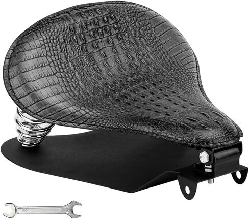 Motorcycle Solo Drive Seat Black Rhombus Leather Bobber Cushion with Mounting Seatbase Spring Bracket Kit Replacement for Harley Davidson Sportster XL 1200 883 48 Chopper Custom in Kuwait