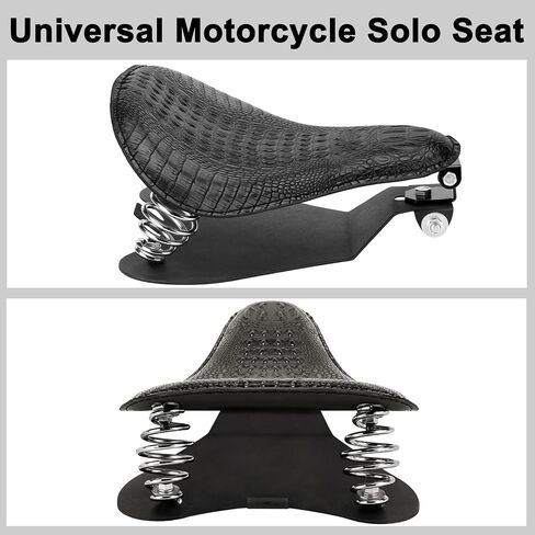 Motorcycle Solo Drive Seat Black Rhombus Leather Bobber Cushion with Mounting Seatbase Spring Bracket Kit Replacement for Harley Davidson Sportster XL 1200 883 48 Chopper Custom in Kuwait