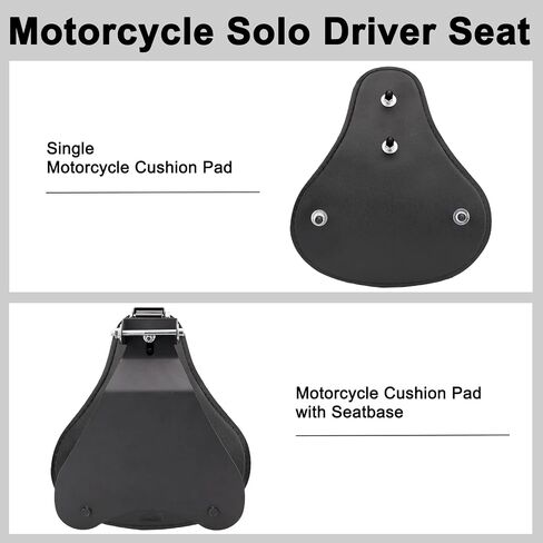 Motorcycle Solo Drive Seat Black Rhombus Leather Bobber Cushion with Mounting Seatbase Spring Bracket Kit Replacement for Harley Davidson Sportster XL 1200 883 48 Chopper Custom in Kuwait