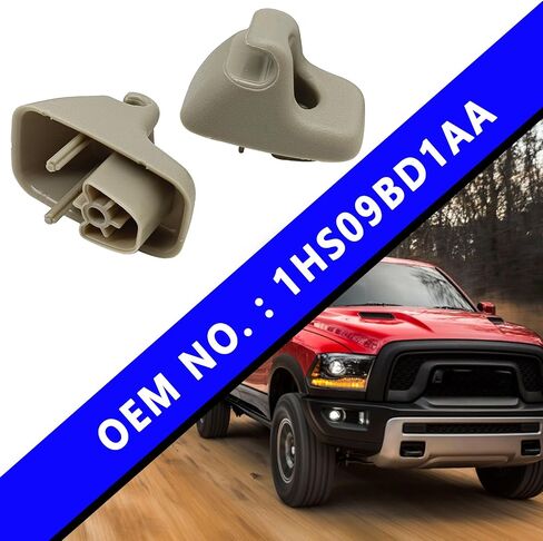 2PCS Sun Visor Retainer Clip متوافق مع D0DGE RAM 2009-2021 1500 2500 3500 4500 5500 ، قوس خطاف البلاستيك استبدال 1HS09BD1AA in Saudi Arabia