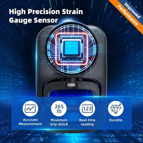 مدرب قوة قبضة اليد - جهاز اختبار قوة القبضة، مقياس قوة اليد، عداد محمول باليد، شاشة LED مريحة 265 رطل / 120 كجم لتقوية الأصابع للرياضة المنزلية والمدرسة وصالة الألعاب الرياضية in Kuwait
