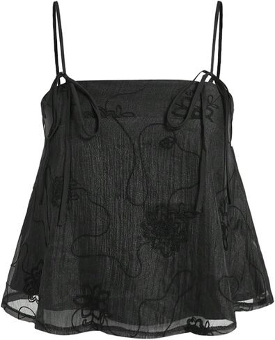 SOLY HUX Women's Spaghetti Strap Bow Tie Flowy Camisole Sleeveless Boho Crop Cami Tops Vacation Outfits in Saudi Arabia