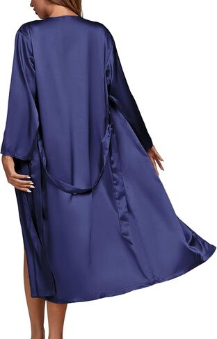 Opoipin نساء 3PCS بيجاماس ساتين كامي القمة والسراويل القصيرة مع مجموعة ملابس رداء in Saudi Arabia