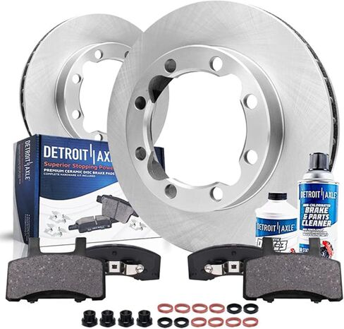 Detroit Axle - مجموعة الفرامل الأمامية لـ Chevy GMC K1500 K2500 K3500 ضواحي الفرامل دوارات فرامل السيراميك بديل: 11.92 "دوارات أمامية بوصة in Saudi Arabia