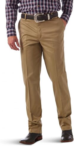 Wrangler Men's Flat Front Relaxed Fit Casual Pant, Charcoal in Saudi Arabia