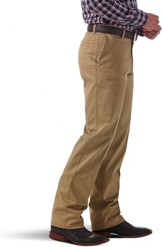 Wrangler Men's Flat Front Relaxed Fit Casual Pant, Charcoal in Saudi Arabia