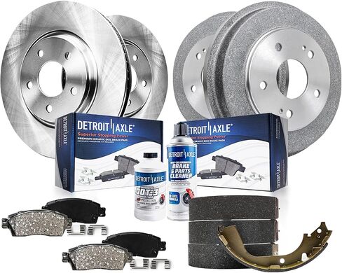 Detroit Axle-مجموعة الفرامل لعام 1997-2001 هوندا CR-V ، دوارات الفرامل الأمامية دوارات فرامل السيراميك براميل الفرامل الفرامل أحذية الفرامل 1998 1999 2000 REPLICEMEN in Saudi Arabia