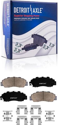 Detroit Axle-مجموعة الفرامل لعام 1997-2001 هوندا CR-V ، دوارات الفرامل الأمامية دوارات فرامل السيراميك براميل الفرامل الفرامل أحذية الفرامل 1998 1999 2000 REPLICEMEN in Saudi Arabia