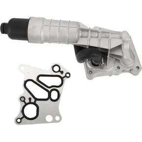 Engine Oil Cooler Oil Filter Housing Adapter Assembly No.2711801410 with O-ring Seals Oil Filter Housing for Mercedes-Benz C250 SLK250 2012-2015 Upgraded Aluminum Alloy Silver Tone in Saudi Arabia