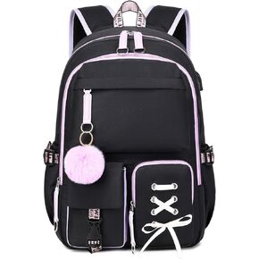 Backpack for Girls Women College Laptop Backpacks Girl Cute School Bag Kids Bookbag with USB Charging Port College Middle High Elementary School Backpack for Teen Girls Travel Daypack-Purple in Saudi Arabia