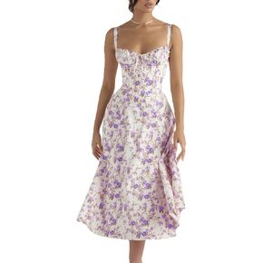 فساتين مشد نسائية للنساء طباعة بوهو فستان متدفق فستان ميدي شاطئ in Kuwait