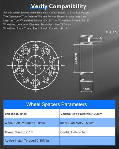 ECCPP 2PCS 25mm (1 ") فواصل العجلات Hubcentric 5 Lug 5x120mm إلى 5x120mm 72.6mm ناتجة عن E82 E88 E90 E91 E92 E93 E31 E60 E61 Z4 E52 BOLTS LUG 12x1.5 in Saudi Arabia