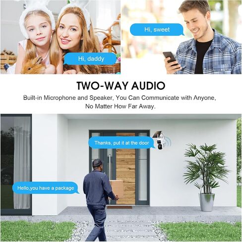 Dual Lens Dual Screen 2K Solar Security Camera Wireless Outdoor 360° View Battery Powered Camera with Spotlight Color Night Vision, PIR Sensor WiFi Home Security System in Saudi Arabia