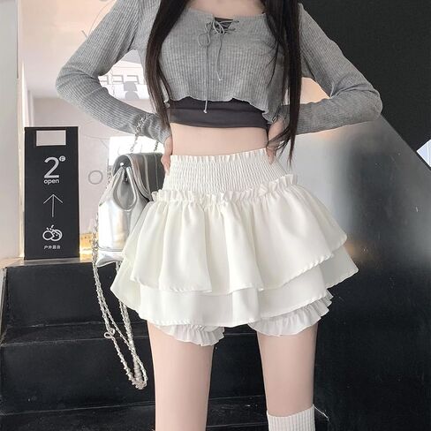 Kawaii Lolita Harajuku Goth Fashion Gothic Clothes Elastic Waist Vintage Layered Short Tiered Skirt in Saudi Arabia