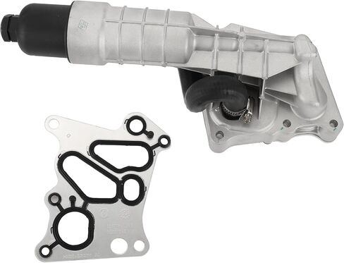 Engine Oil Cooler Oil Filter Housing Adapter Assembly No.2711801410 with O-ring Seals Oil Filter Housing for Mercedes-Benz C250 SLK250 2012-2015 Upgraded Aluminum Alloy Silver Tone in Saudi Arabia