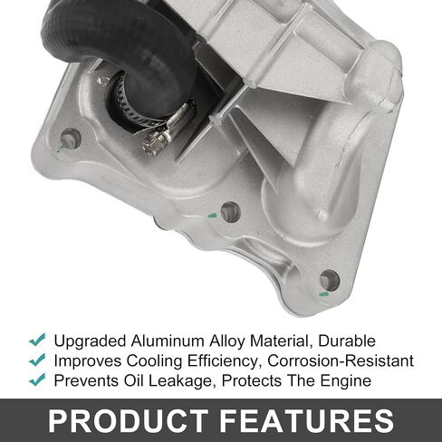 Engine Oil Cooler Oil Filter Housing Adapter Assembly No.2711801410 with O-ring Seals Oil Filter Housing for Mercedes-Benz C250 SLK250 2012-2015 Upgraded Aluminum Alloy Silver Tone in Saudi Arabia