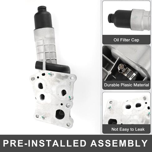 Engine Oil Cooler Oil Filter Housing Adapter Assembly No.2711801410 with O-ring Seals Oil Filter Housing for Mercedes-Benz C250 SLK250 2012-2015 Upgraded Aluminum Alloy Silver Tone in Saudi Arabia