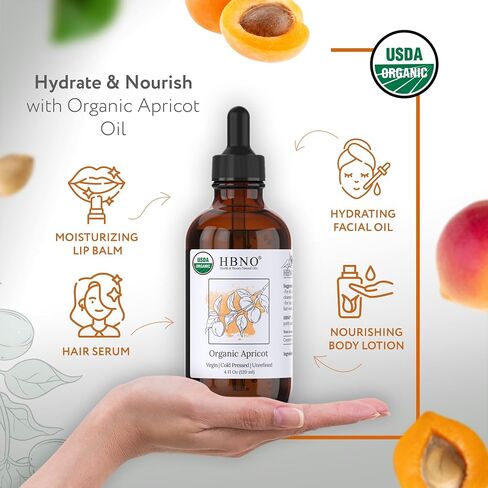HBNO Organic Marula Oil - Huge 4 oz (120ml) Value Size - USDA Certified Organic Marula Seed Oil, Cold Pressed for Face, Body, Lips, Shampoo & Conditioner in Saudi Arabia