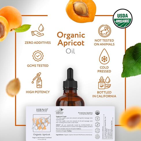 HBNO Organic Marula Oil - Huge 4 oz (120ml) Value Size - USDA Certified Organic Marula Seed Oil, Cold Pressed for Face, Body, Lips, Shampoo & Conditioner in Saudi Arabia