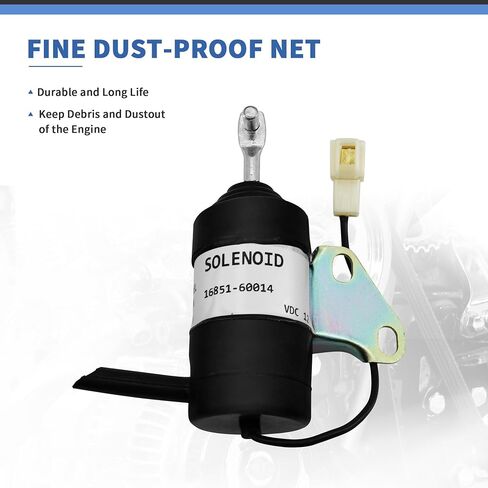 إغلاق الوقود من الملف اللولبي 16851-60014 16851-60010 052600-453 متوافق مع KUBOTA BX2230D RTV900R RTV900T B7410D BX1500D BX1800D Z482 Z602 D722 in Saudi Arabia