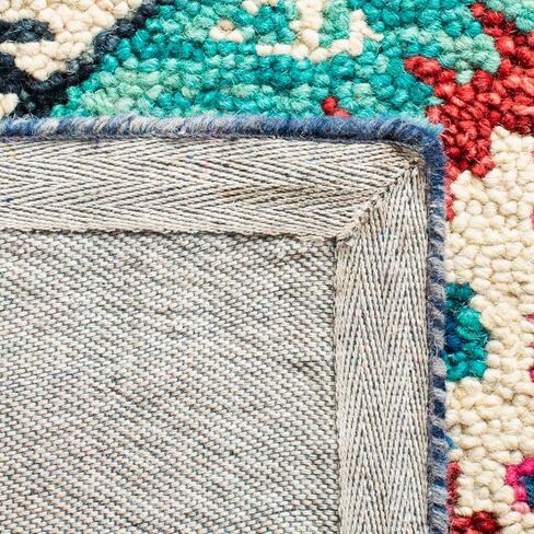SAFAVIEH Aspen Collection Runner Rug - 2'3" x 7', Blue & Rust, Handmade Boho Tribal Wool, Ideal for High Traffic Areas in Living Room, Bedroom (APN525M) in Saudi Arabia
