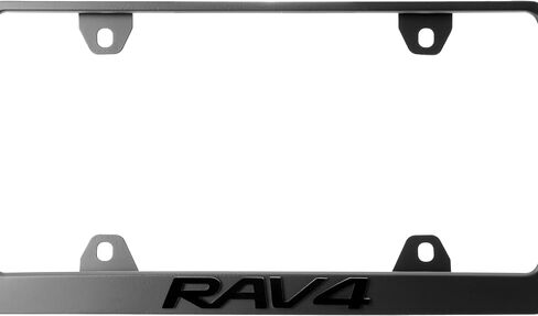 RAV4 License Plate Frame – Stealth Black Powder Coat UV Resistant STAINLESS METAL Plate Holder - One Piece - Compatible with 1994-2025 Rav 4 Rav-4 (3D RAISED LETTER with MOUNTING HARDWARE) in Saudi Arabia