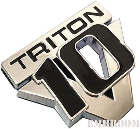 2pcs V10 Triton Emblems, Decals Stickers Emblem Badge Replacement for F Series Trucks (Chrome Black) in Saudi Arabia